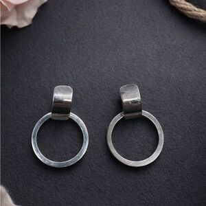 Vintage Mexican Sterling Silver Hoop Earrings | 925 | BR Maker’s Mark